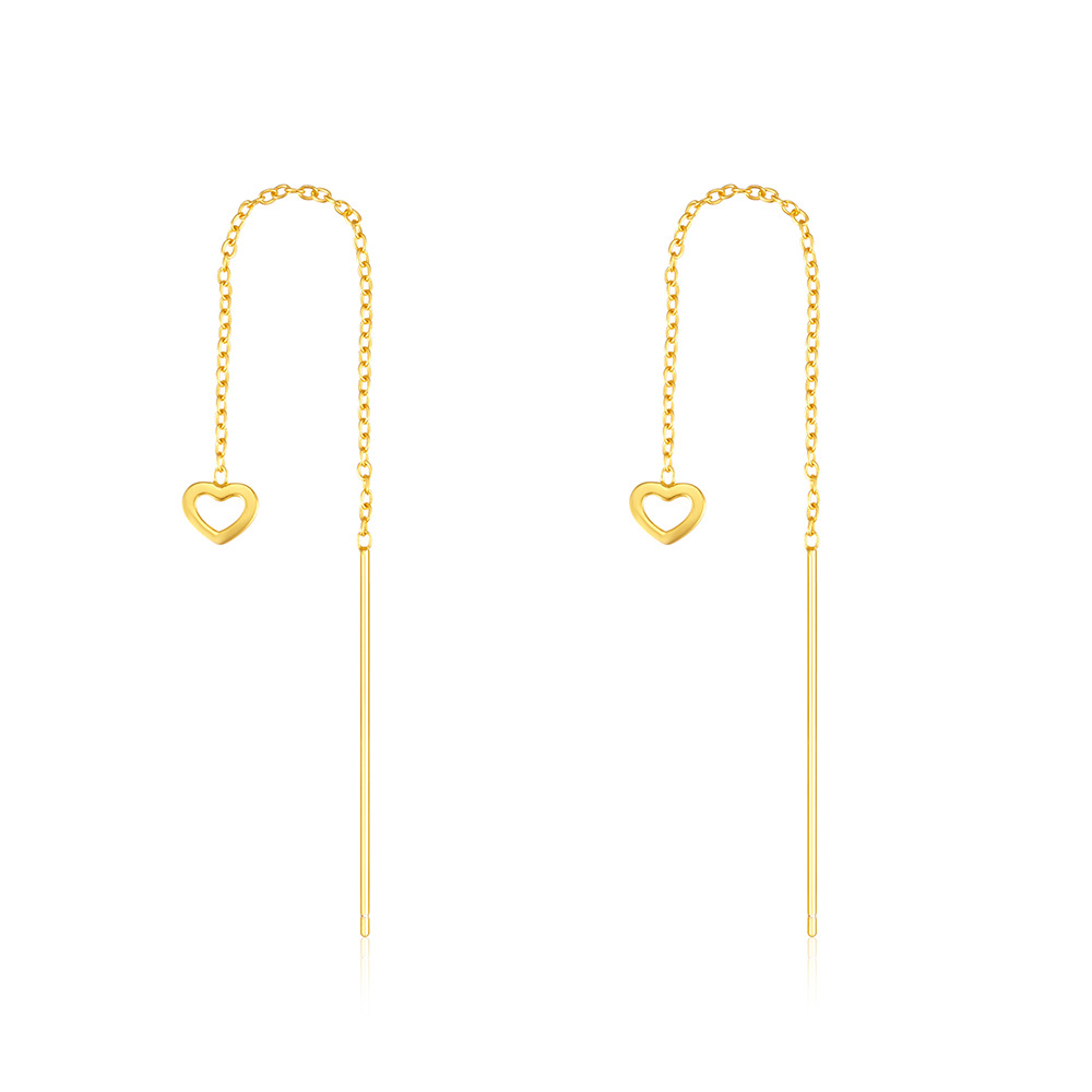 6g Weight 925 Sterling Silver Ear Needle Material Threader Earrings Classification 1 Pair Quantity Daily, Date Occasion 925 Sterling Silver Material Heart Shape Pattern Women's Gender Tassel, Plating Design Sweet Style 1 Pair 925 Sterling Silver Heart Shape Threader Earrings 9