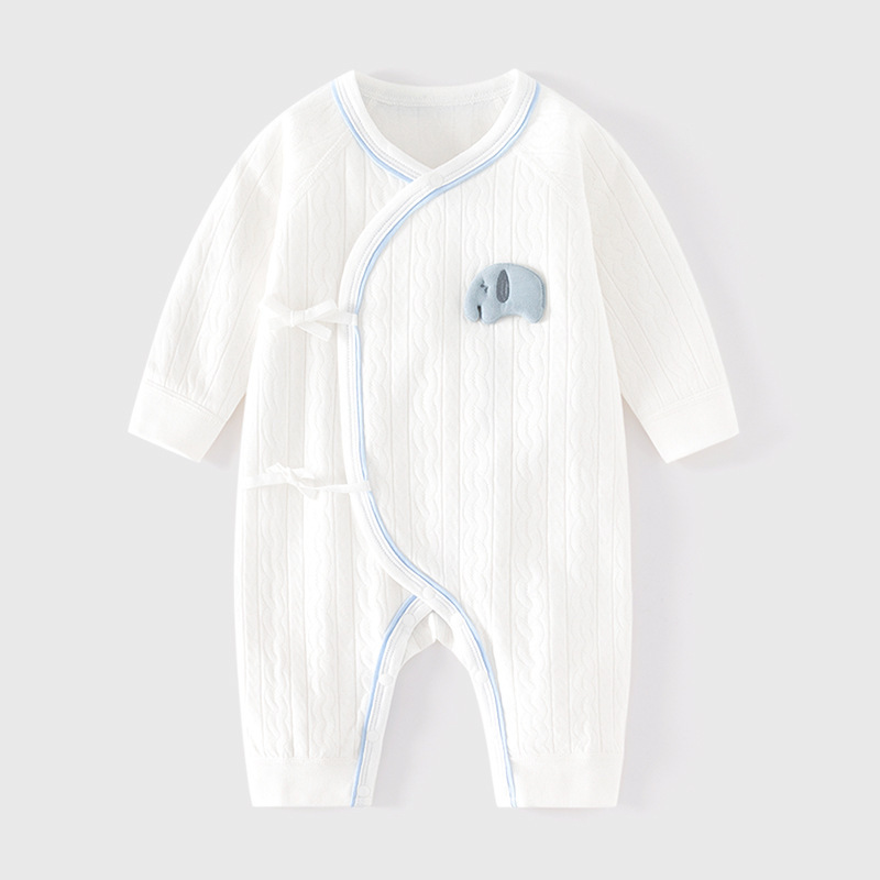 Newborn Baby Cotton Jumpsuit for Male and Female Babies, Four-Season Constant Temperature Pajamas, Newborn Jacquard Straps, Cartoon Harem Newborn Baby Cotton Jumpsuit for Male and Female Babies, Four-Season Constant Temperature Pajamas, Newborn Jacquard Straps, Cartoon Harem