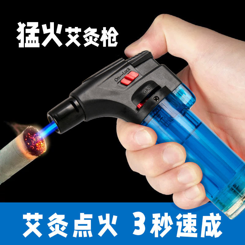 Manufacturer Wholesale Windproof Moxibustion Lighter Inflatable Igniter for Lighting Cigars and Mosquito Coils Special Welding Gun Spray Gun Long Handle