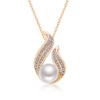 Fashionable retro accessory, pendant from pearl, necklace, European style, simple and elegant design