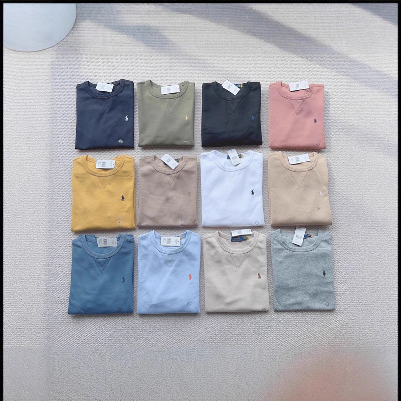 Cross-Border Supply of Ralph Lauren Crew Neck Sweatshirt Men's Polo Long-Sleeve Pullover Autumn Casual Base Shirt Trendy