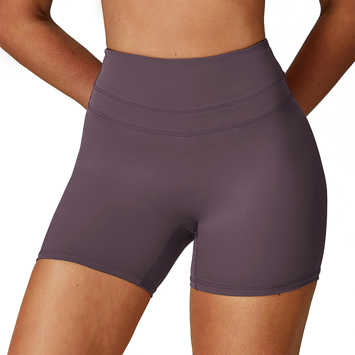 Pantalones de yoga apretados desnudos europeos y estadounidenses elásticos de cintura alta mel mel mel melonía hip lifting casual running fitness pantalones cortos deportivos mujeres
