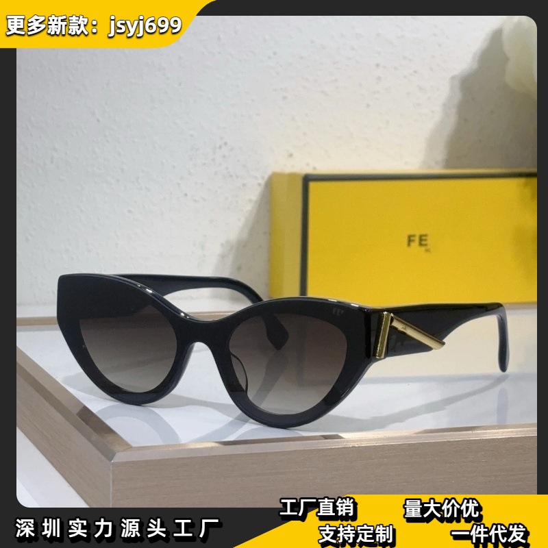 Fe's New European and American Ins Cat-Eye Sunglasses Female Star's Same Style Acetate Fashion Sunglasses Trendy Men F0A055V