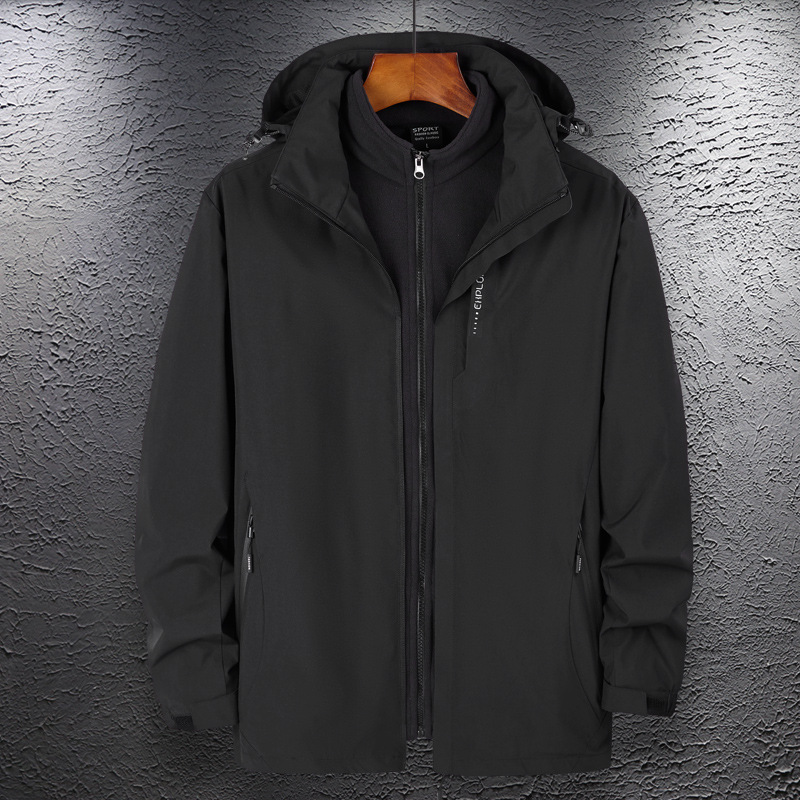 Lote de fábrica chaqueta de pareja al aire libre hombres y mujeres tres en uno traje de Montañismo de dos piezas desmontable traje de viaje de lana