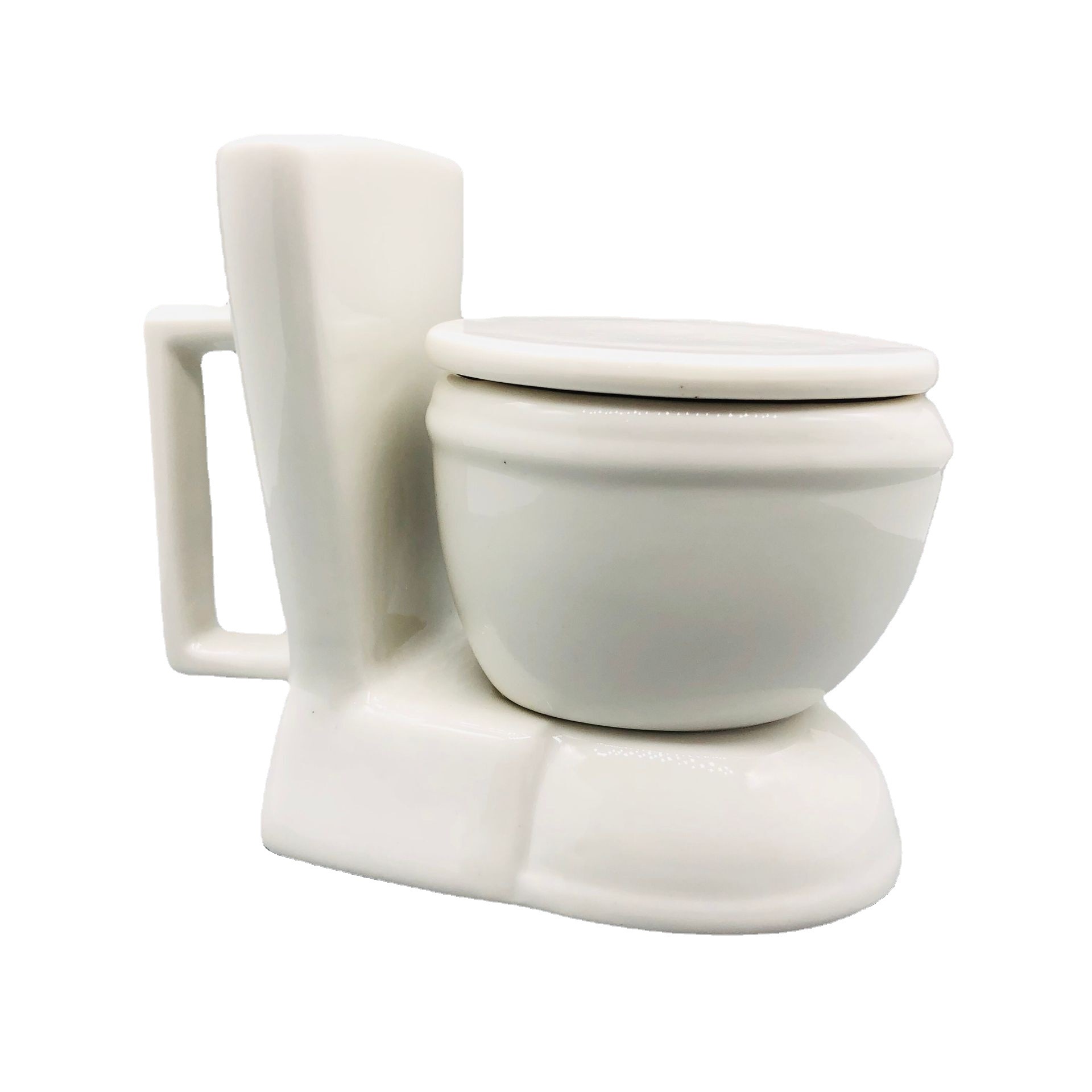 Parodia taza de inodoro creativo de gran capacidad tridimensional taza de caca taza de inodoro con tapa Taza de cerámica