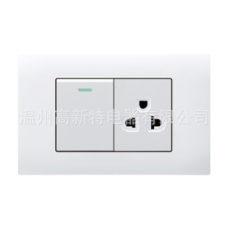 外贸美式开关118系列-VA系列 一开双控&一位泰式插座 秘鲁插座