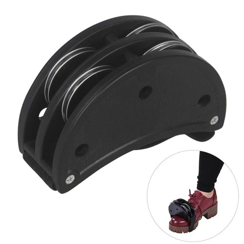 Percussion cajon with steel bell, African drum, foot tambourine, foot bell, foot rattle, musical instrument accompaniment