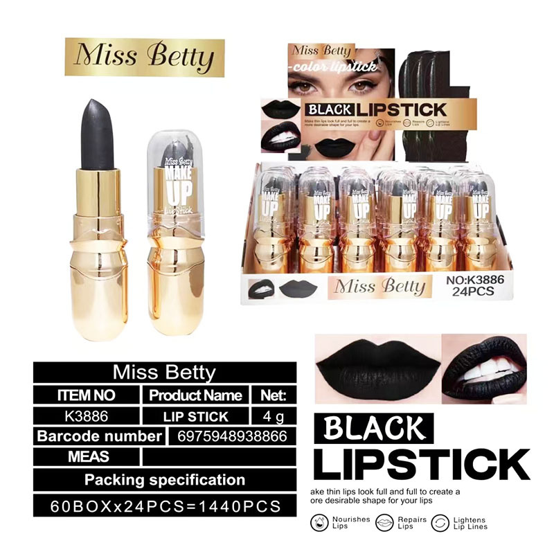 MissBetty comercio exterior transfronterizo exclusivo para Europa y los Estados Unidos chocolate lápiz labial de Navidad lápiz labial negro lápiz labial de Halloween