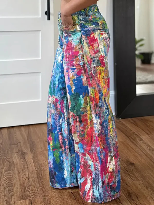 OL6187 新製品 AliExpress Amazon ヨーロッパとアメリカのクロスボーダー婦人服ファッションカジュアルストレートパンツ塗装ズボン|undefined