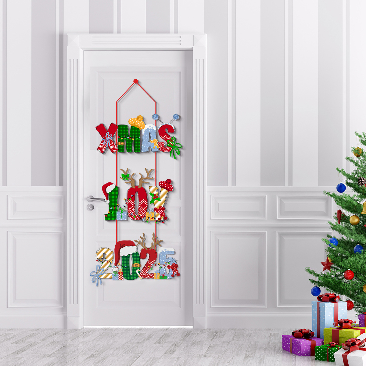 Decoraciones Navideñas para Puertas, Adornos Navideños, Decoraciones para Regalos, Artículos para Fiestas