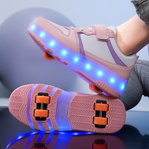 Roller shoes for children, four-wheeled ice skates for girls, eight-wheeled transforming roller shoes for students, sports wheels for boys