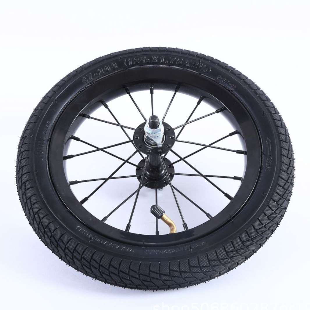 【源头厂家】12寸儿童自行车轮，脚踏车轮，三轮车轮，橡胶充气