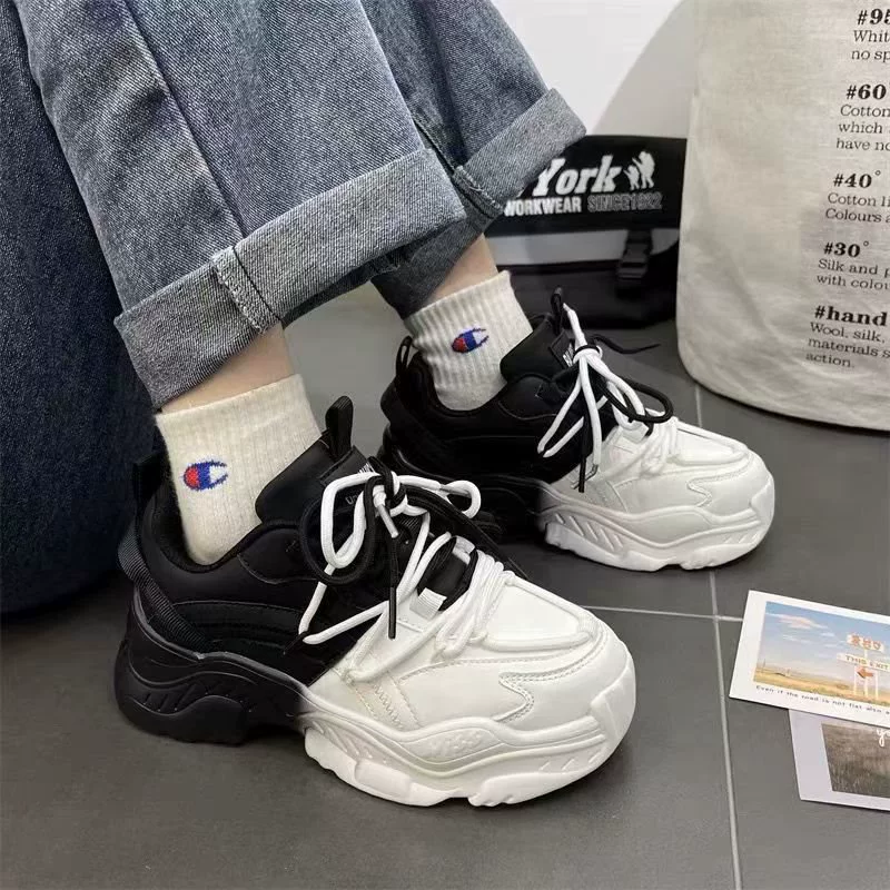 欧洲站ins潮鞋新款厚底老爹潮流chic增高情侣休闲百搭运动鞋男女