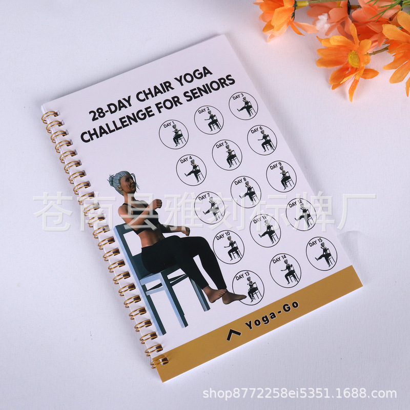Cross-Border Hot-Selling New 28-Day Chair Yoga Guide Planner for the Elderly over 60 Years Old