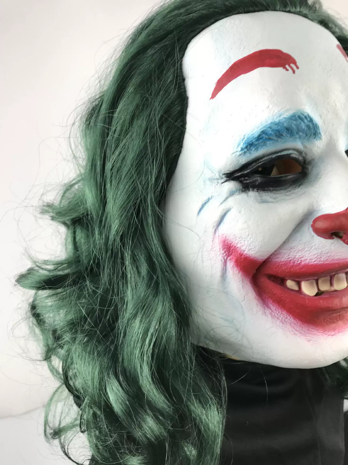Хэллоуинская маска клоуна с зелеными волосами JOKER латексная істинная деталь, хоррор танцевальное изделие