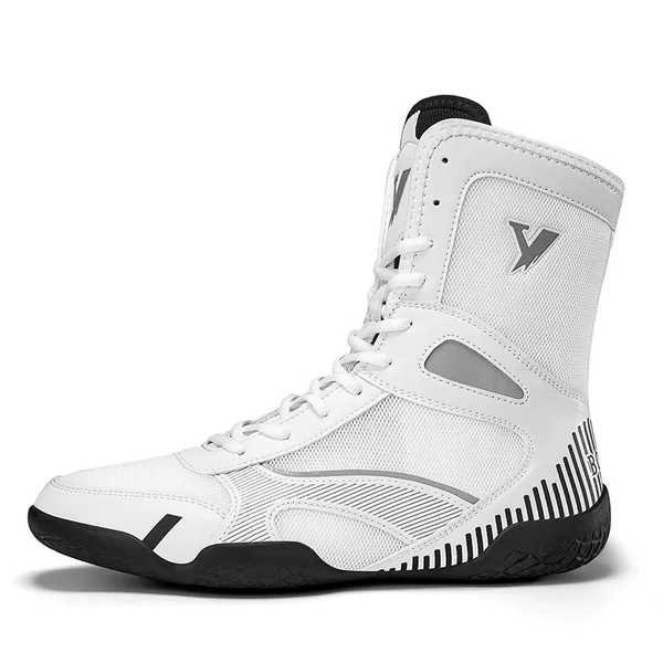 High-Top Direct Sale New Model Men's Large Size Shock-Absorbing Indoor Training Non-Slip Wear-Resistant Fighting Boxing Shoes Cross-Border in Stock