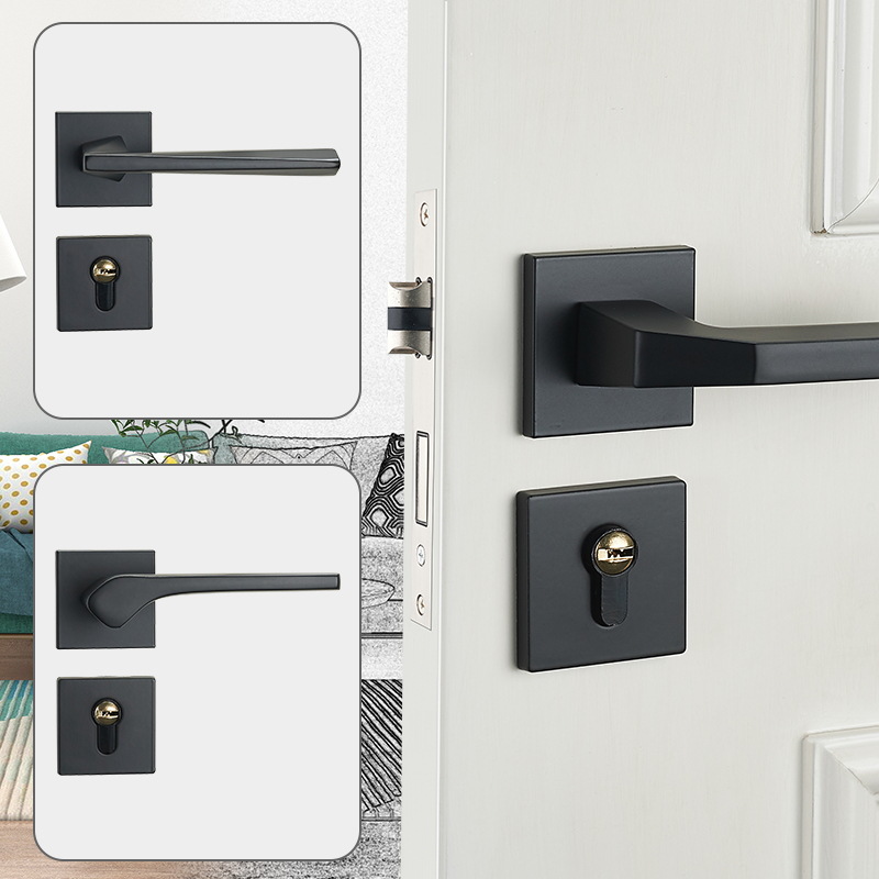 Cerradura de la puerta del Hogar Universal mudo cerradura de la puerta interior manija de la puerta hardware de la puerta de acero inoxidable dormitorio cerradura de la puerta dividida