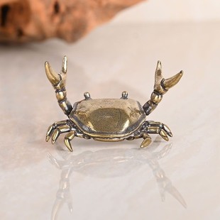 Creative Old Crab Small Ornaments Retro Weightlifting Crab Desktop Tea Table Cover Set Desk Creative Pen Resting Crafts