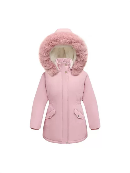 Girls' down Cotton Jacket 2026 New Winter Children's Clothing, Mid-Length Three-Proof Coat, Warm Winter Cold-Proof Jacket for Girls
