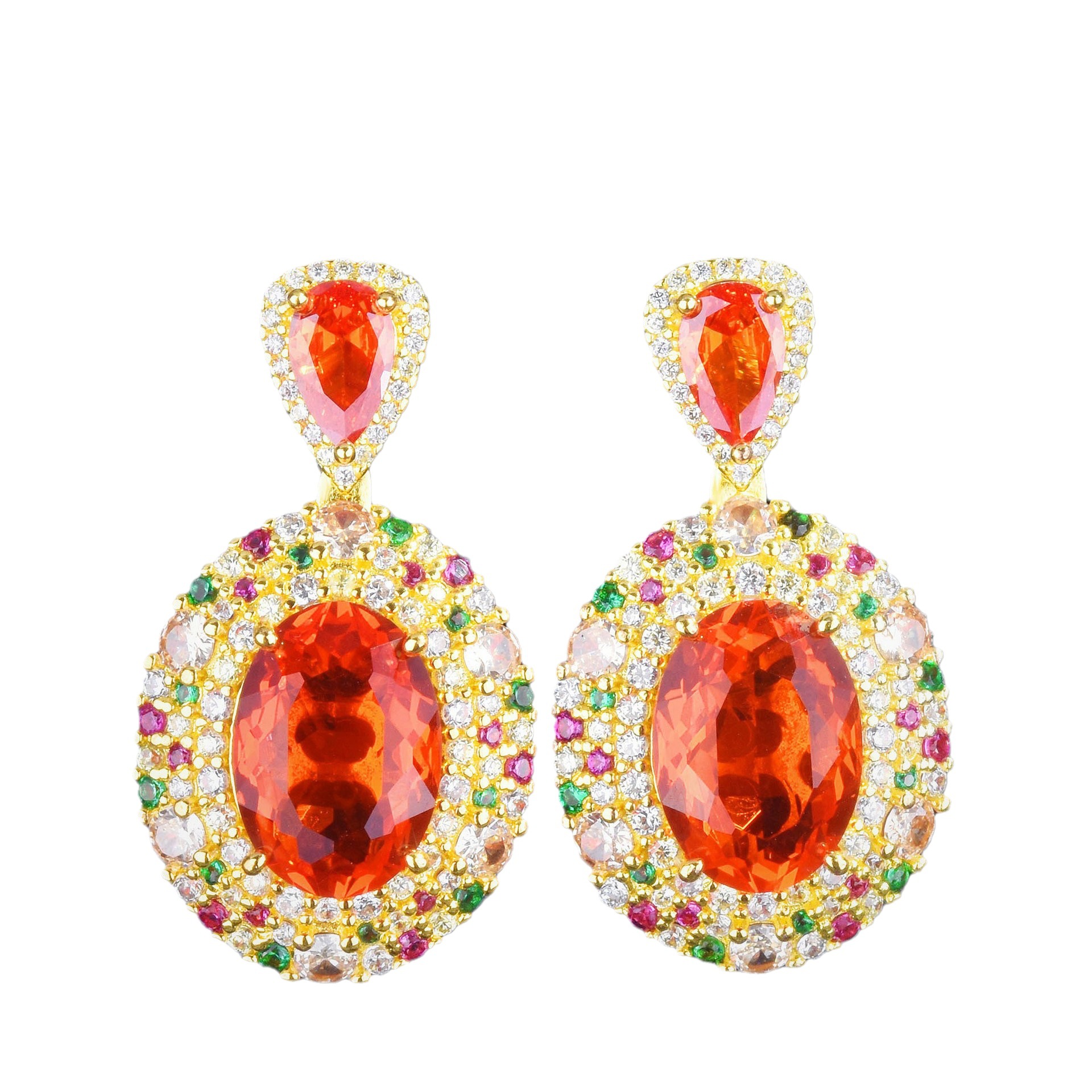 Vimi jardín papalaka colgante collar de la vendimia lujo completo diamante finda color anillo colorido tesoro traje pendientes para las mujeres