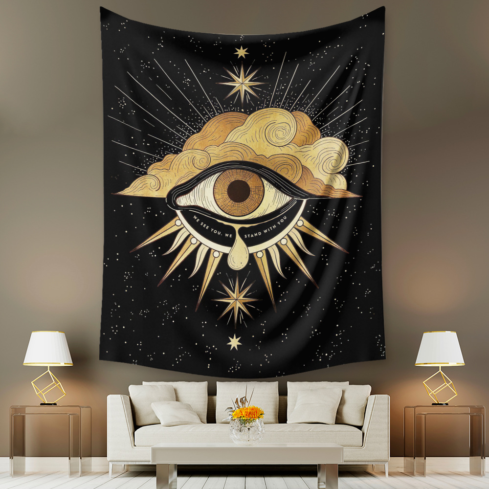 Retro Gold Eye Tapestry Background Wall Decoration Wholesale Nihaojewelry display picture 2