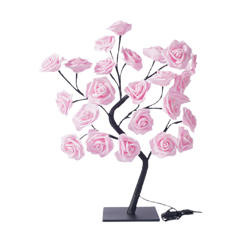 Transfronterizos LED rosa iluminación nórdica simulación de árbol iluminación de regalo de San Valentín sala de diseño de atmósfera luz nocturna
