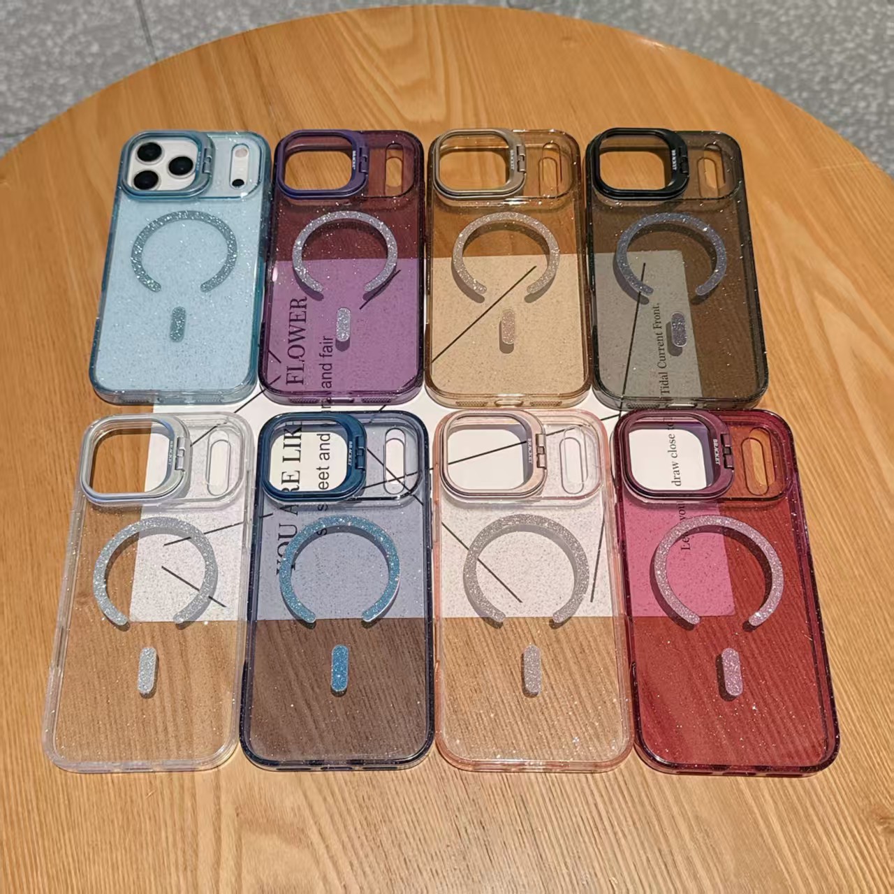 Soporte de lente para iPhone Apple 17 caso de teléfono celular transparente polvo flash absorción magnética 15 / 16 PRO cubierta de protección contra caídas