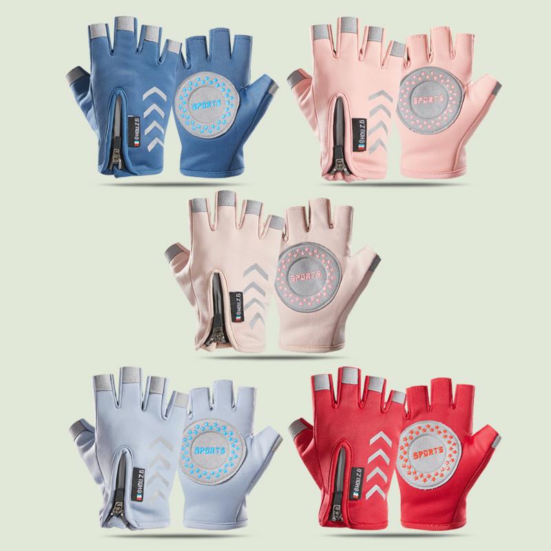 Guantes para niños con forro polar medio dedo niños y niñas otoño e invierno cálido a prueba de viento impermeable antideslizante niños estudiante deportes equitación