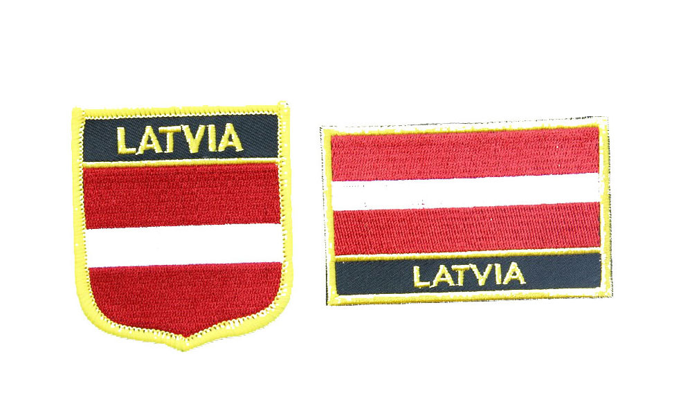 拉脱维亚 国旗刺绣布贴 Latvia FLAG Embroidered IRON ON PATCH