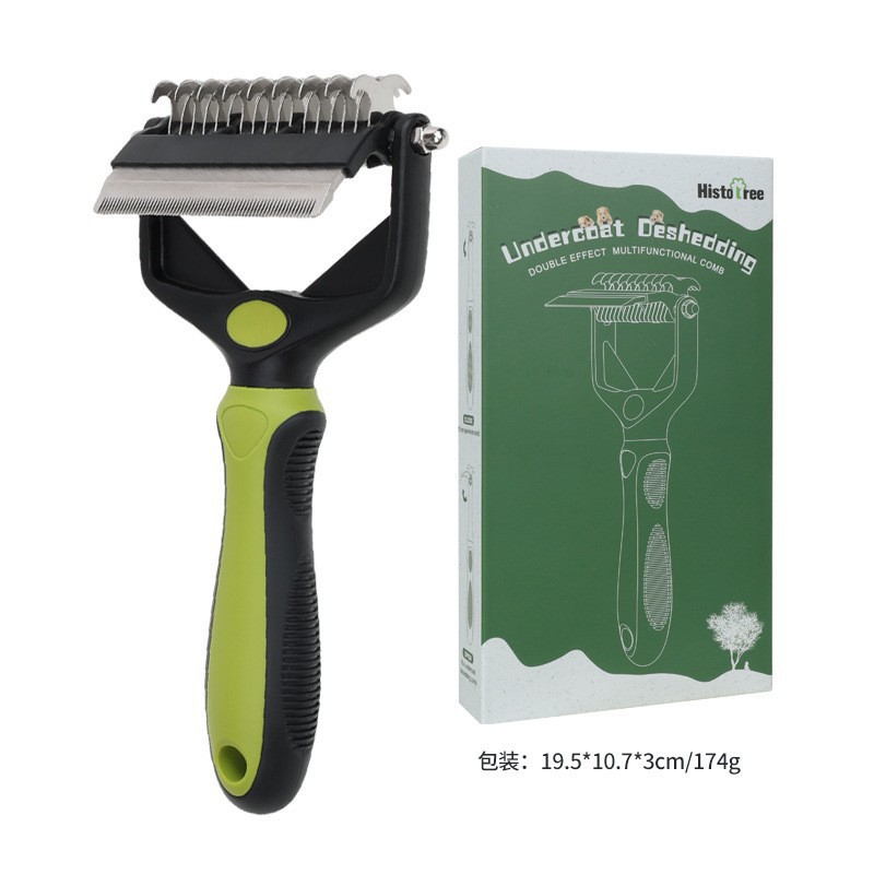 Peine para mascotas transfronterizo, peine desenredante multifuncional, cuchillo para eliminar pelo, peine para aseo de perros, peine para eliminar pelo, peine para aseo de gatos