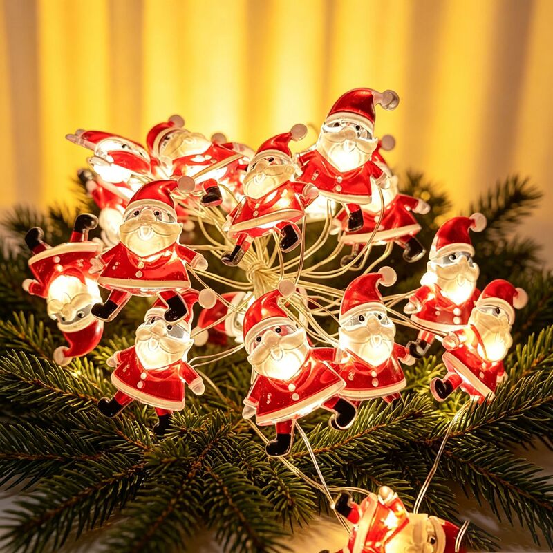 Cross-Border Led Christmas Decorative Lights Reindeer Snowman Snowflake Candy Cane Christmas Tree Gift Box Fasteners Copper Wire String Lights