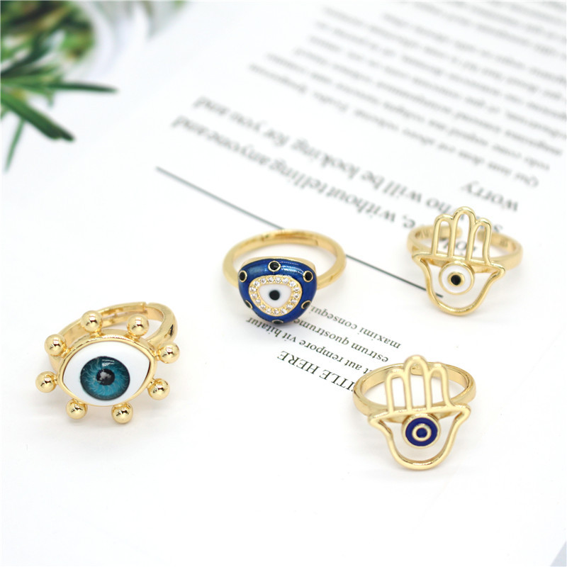 Fashion Drip Oleoresin Demon Eye Adjustable Ring display picture 1