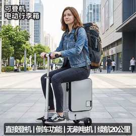 七久壹电动行李箱升缩20寸儿童登机密码旅行箱多功能拉杆便携式