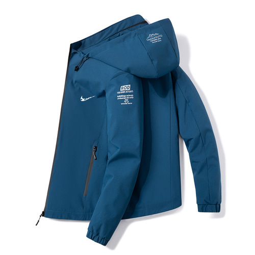 A Brand Spring and Autumn Jacket for Men, Workwear Outerwear, 2024 New Arrival, Trendy and Stylish, Hooded