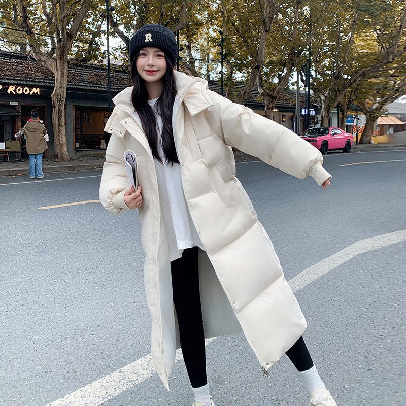 Winter Cotton-Padded Jacket for Women, Long Korean Style Loose Cotton-Padded Jacket, Thickeneded 2025 New down Cotton-Padded Jacket, Over-The-Knee Extra Long Jacket for Women