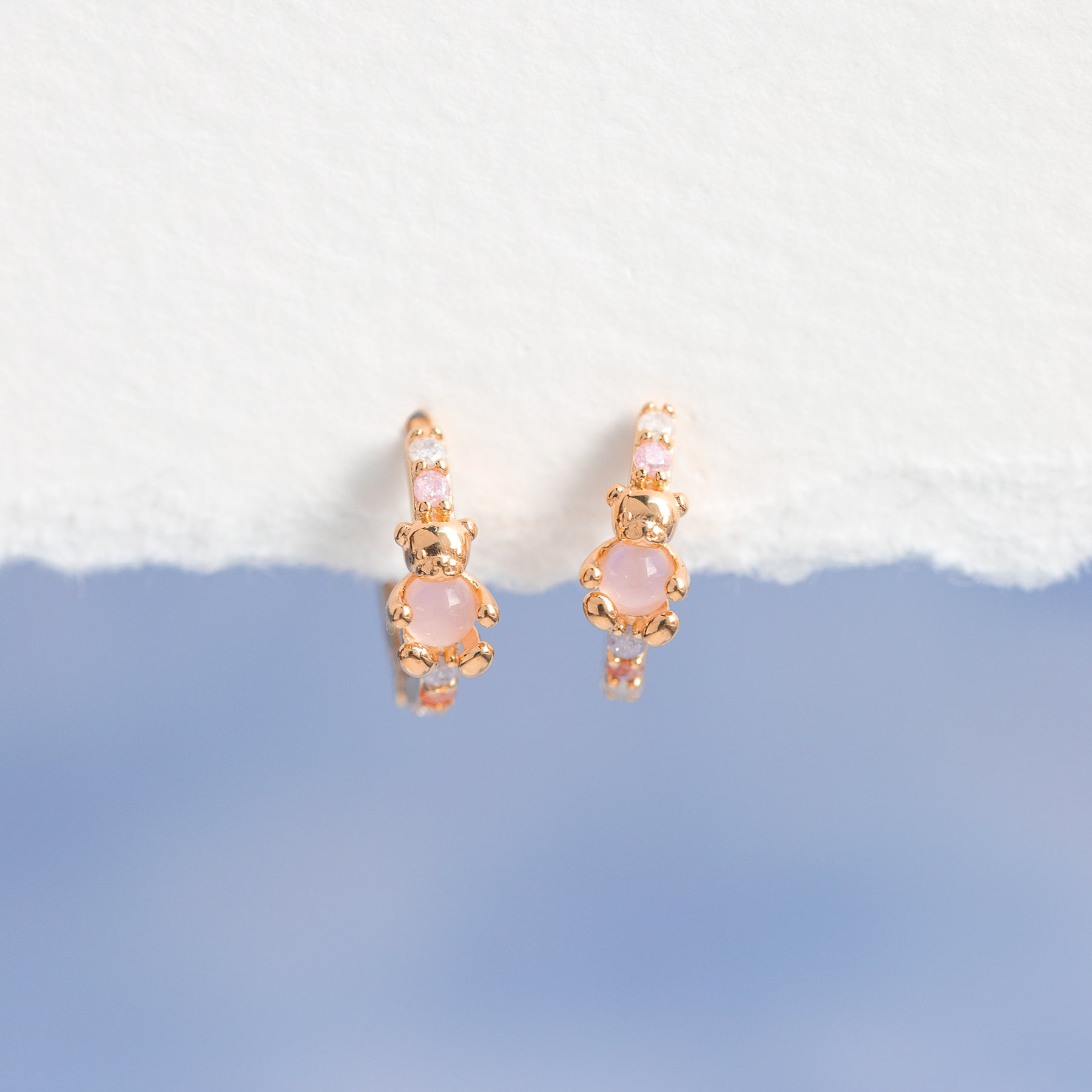 Fashion Bear Brass Earrings Plating Artificial Rhinestones Copper Earrings