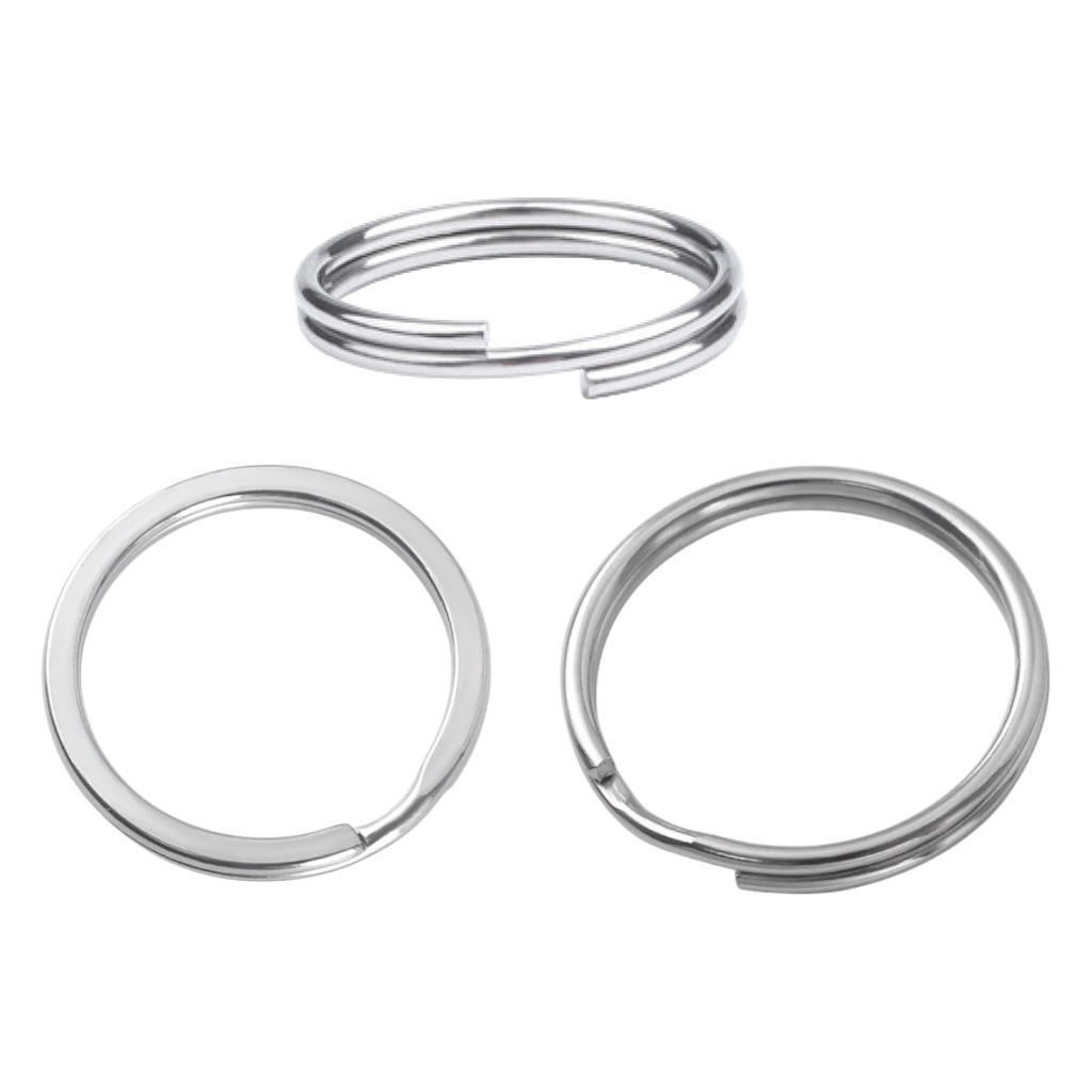 Factory Direct Sales 304 Stainless Steel Double Circle Horse Circle Double Ring Key Chain Accessories Key Ring Glossy Hanging Ring