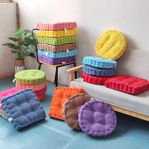 Manufacturer customized three-dimensional corn kernel cushion, thickened handmade fat cushion, tatami cushion, corduroy buttocks cushion