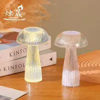 Лампа настольная-гриб LED, прозрачная PS ночник, батарея AG13 9.5×15.5 см