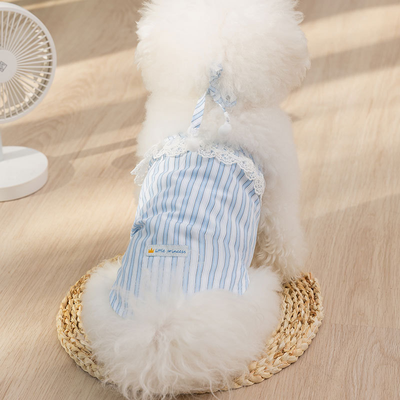 Dog Lace Stripe Lace Sling Pet Spring and Summer Strap Skirt Teddy Bear Princess Style Cute Clothes