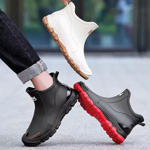 Water Boot Fishing Fashion Thick Camouflage Rain Boots Men's Short Tube Slip-Resistant Kitchen Water Shoes Rain Boots Waterproof Durable Rubber Shoes