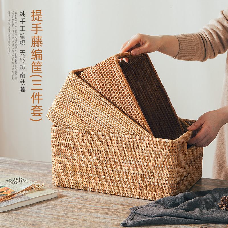 Cesta de almacenamiento de ratán, cesta de frutas, cesta para bollos al vapor, cesta de bambú para pan y refrigerios, cesta de picnic