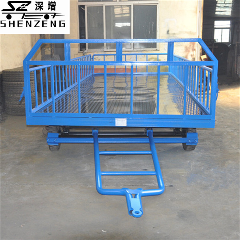 3吨平板拖车 全挂平板拖车  通用牵引杆平板拖车 搬运设备拖车