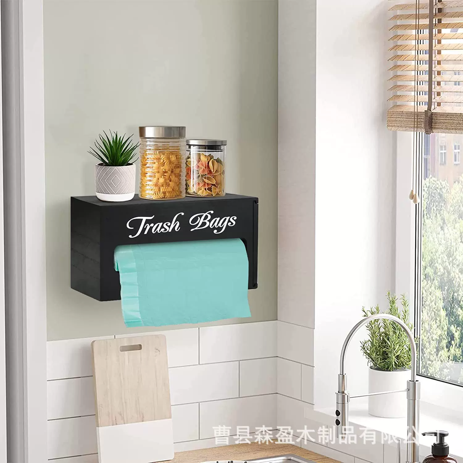 木质收纳盒垃圾袋收纳木盒厨房收纳袋保鲜膜收纳盒多规格可定木盒