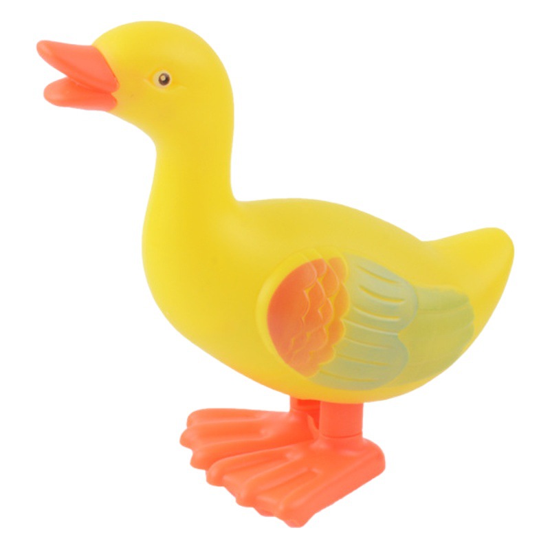 Juguete de cuerda para niños, pato blanco grande, gira y salta, niño pequeño artificial, niño y niña, animal bonito de 1 a 4 años