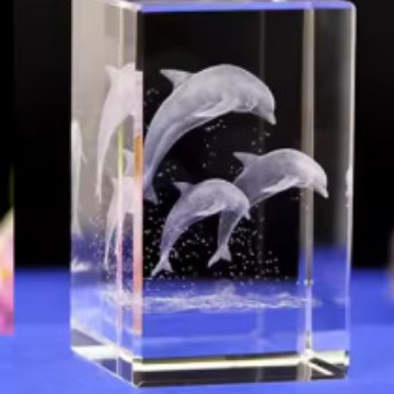 Pequeño puente 3D tallado interior adornos de cristal medusa delfín tortuga fénix dinosaurio y otros regalos conmemorativos del océano