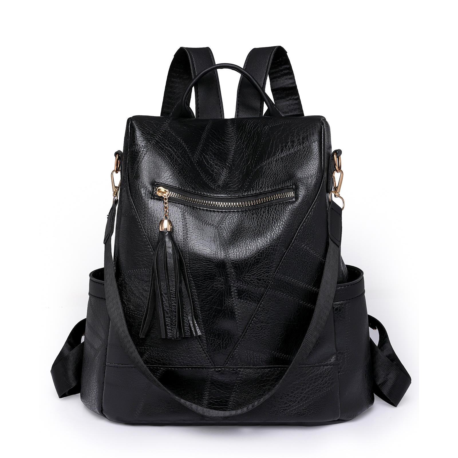 Comercio exterior al por mayor 2023 nuevo estilo retro damas mochila antirrobo moda borla mochila de viaje al aire libre de gran capacidad