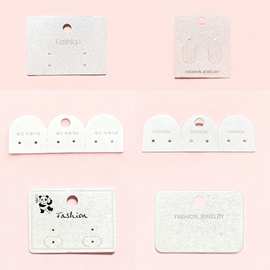 珠光细闪亮晶晶卡耳环耳圈钉pvc弯钩卡片可定简约风原创卡纸吊牌