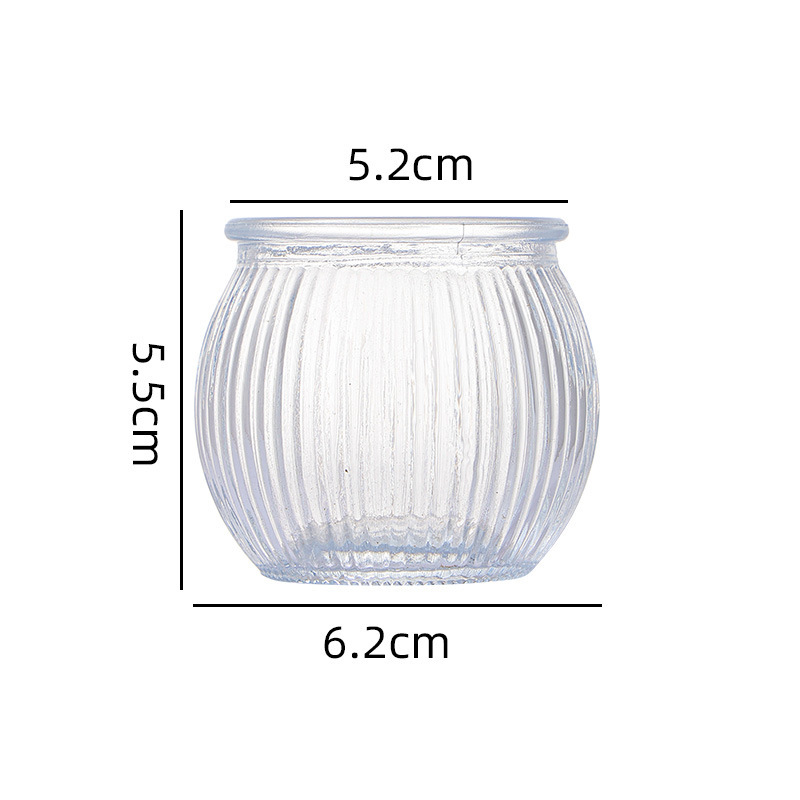 Transfronterizo Amazon para el conjunto de vela de vidrio en relieve, taza de cera de banana de color, candelabro a rayas, patrón de diamante
