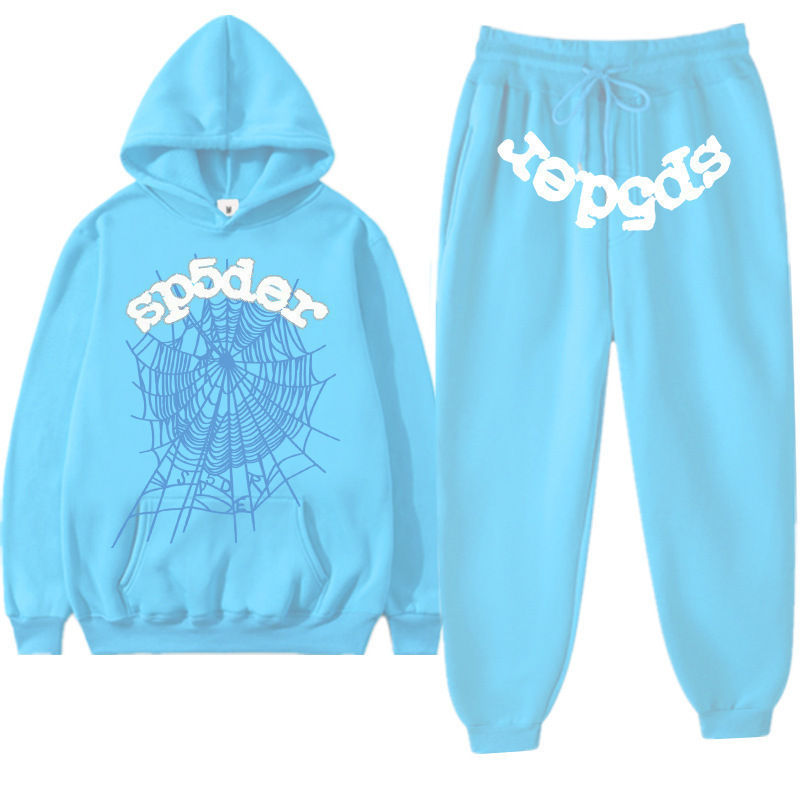 Cross-Border European and American Trendy Hip-Hop Printed Couple Sweatshirts Men's and Women's Hoodies Sweatshirt Set